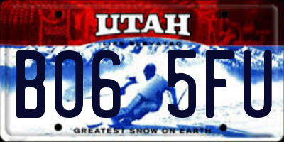 UT license plate B065FU