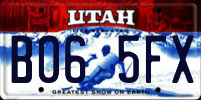 UT license plate B065FX