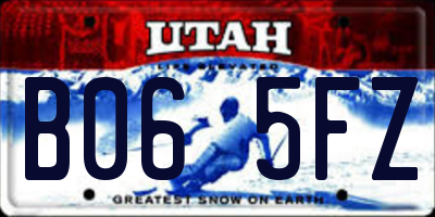 UT license plate B065FZ