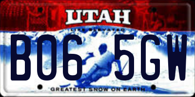 UT license plate B065GW