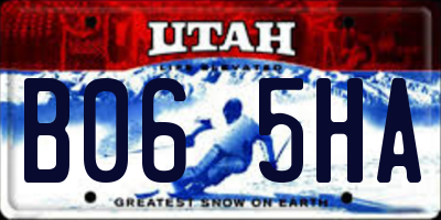 UT license plate B065HA
