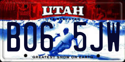 UT license plate B065JW