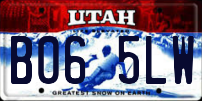 UT license plate B065LW