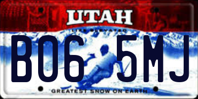 UT license plate B065MJ