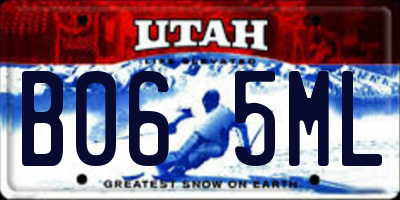 UT license plate B065ML