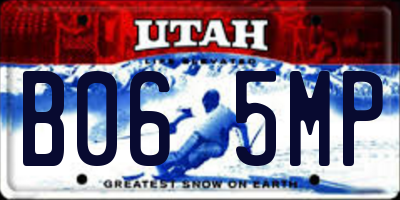 UT license plate B065MP