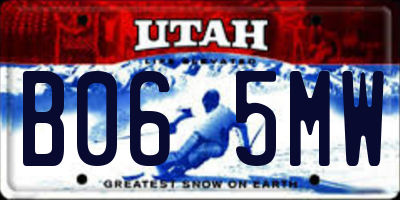 UT license plate B065MW