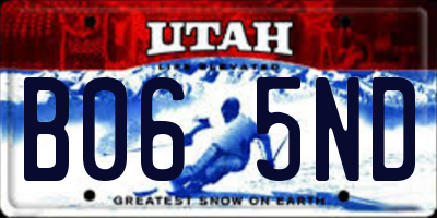 UT license plate B065ND