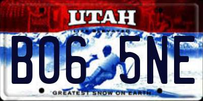UT license plate B065NE