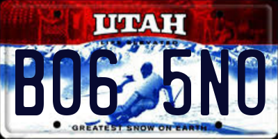 UT license plate B065NO