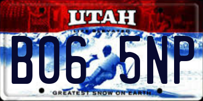 UT license plate B065NP