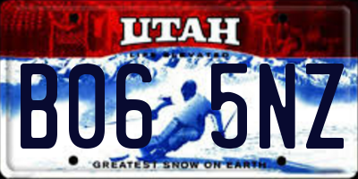 UT license plate B065NZ
