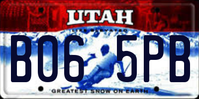 UT license plate B065PB
