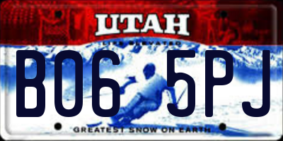 UT license plate B065PJ