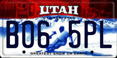 UT license plate B065PL