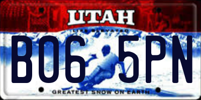 UT license plate B065PN