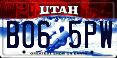 UT license plate B065PW
