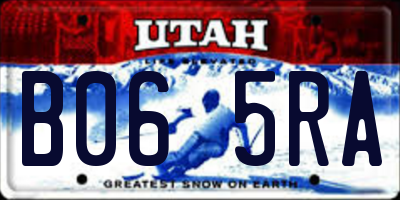 UT license plate B065RA