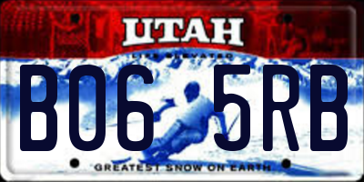 UT license plate B065RB