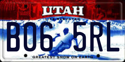 UT license plate B065RL