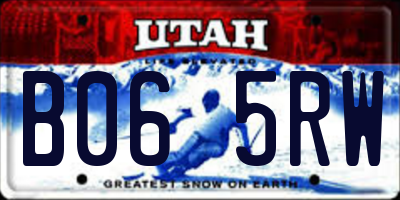 UT license plate B065RW