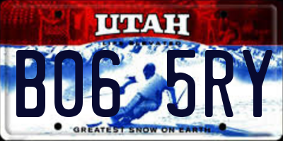 UT license plate B065RY