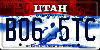 UT license plate B065TC