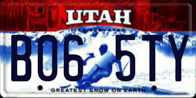 UT license plate B065TY