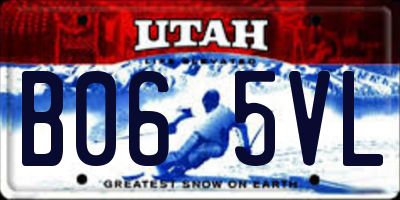 UT license plate B065VL