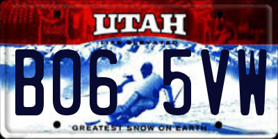 UT license plate B065VW
