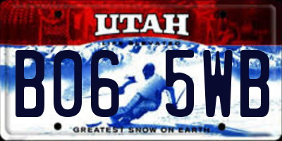 UT license plate B065WB