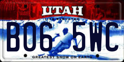 UT license plate B065WC