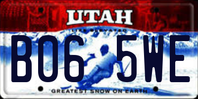UT license plate B065WE