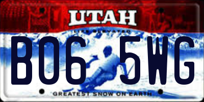 UT license plate B065WG