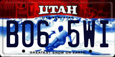 UT license plate B065WI