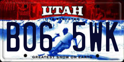 UT license plate B065WK