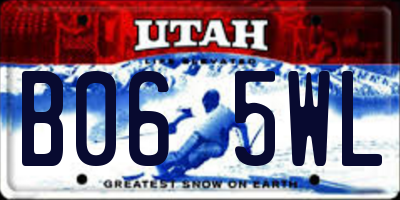 UT license plate B065WL