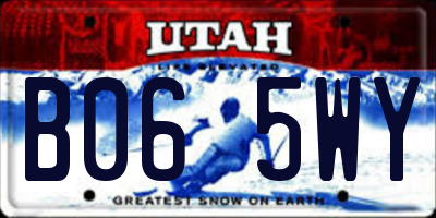 UT license plate B065WY