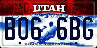 UT license plate B066BG