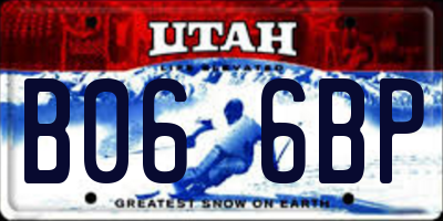 UT license plate B066BP
