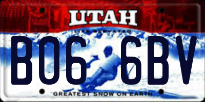 UT license plate B066BV