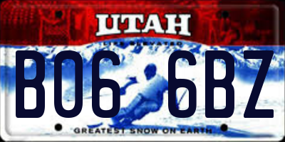 UT license plate B066BZ