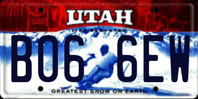 UT license plate B066EW