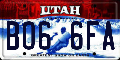 UT license plate B066FA