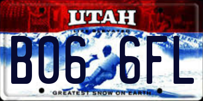 UT license plate B066FL
