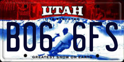 UT license plate B066FS