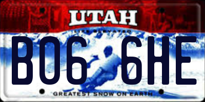 UT license plate B066HE