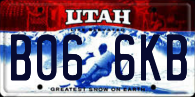 UT license plate B066KB