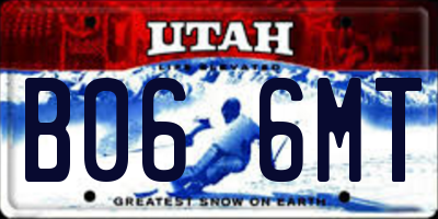 UT license plate B066MT