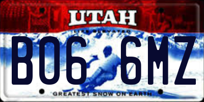 UT license plate B066MZ